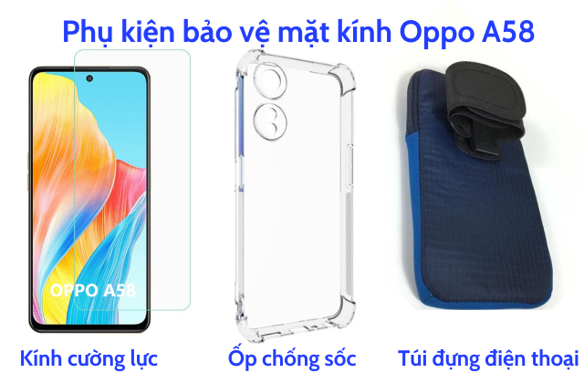 Phụ kiện bảo vệ mặt kính Oppo A58
