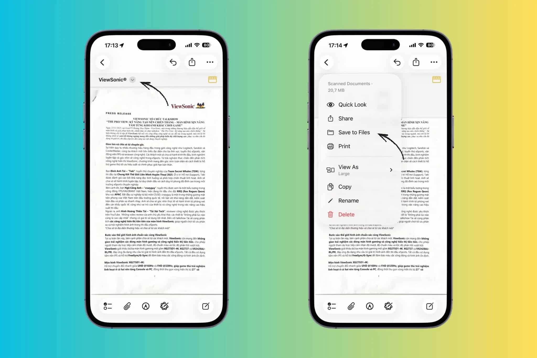 Scan tài liệu nhanh chóng bằng App Ghi chú (Notes)