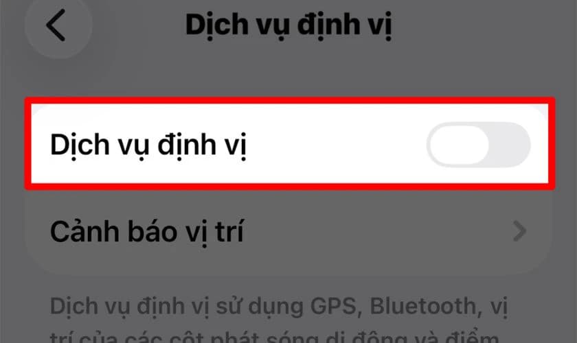 Kiểm soát dịch vụ định vị