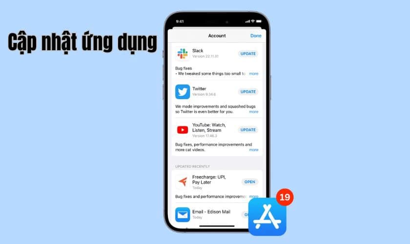 Cập nhật ứng dụng thường xuyên