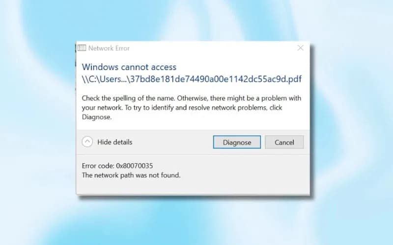 Lỗi “Check the Spelling of the Name” mạng LAN là gì?