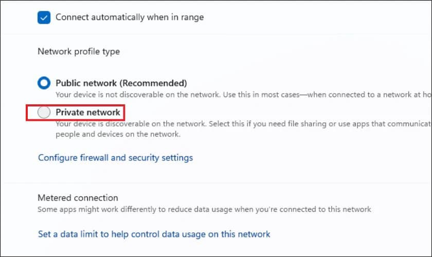 Chuyển mạng từ Public sang Private