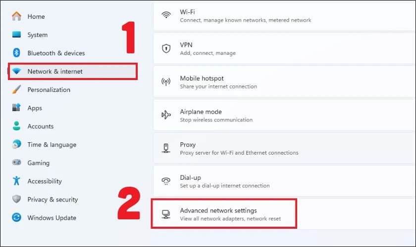 Chạy Network Reset để đặt lại cài đặt mạng